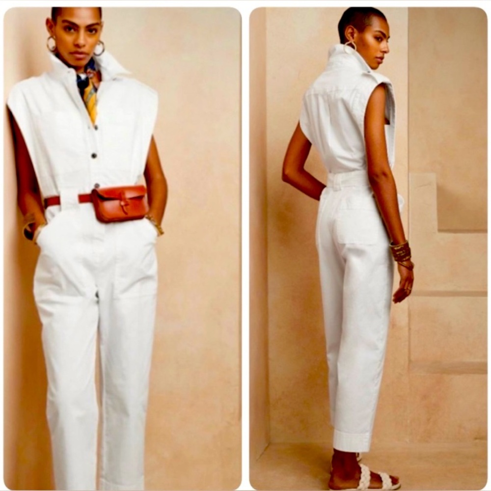 Banana Republic Linen-Blend Utility Jumpsuit NWT Size XS Petite